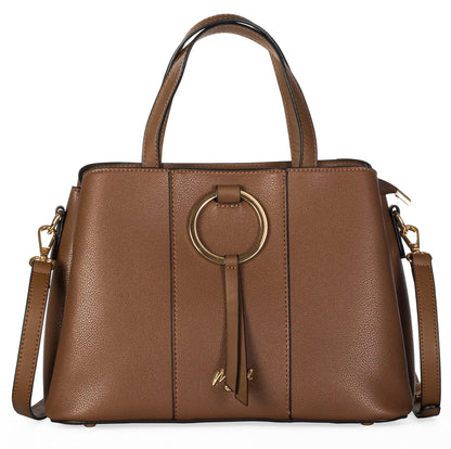 Elegant Satchel Handbag with Top Handles, Multiple Pockets & Shoulder Strap - Lumi