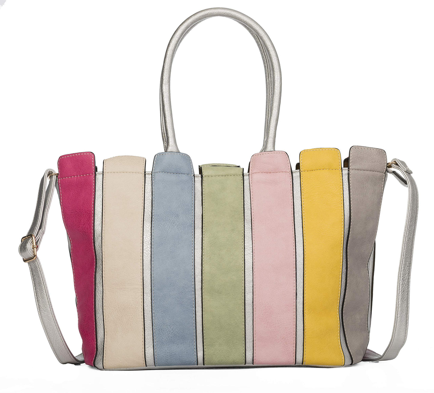 Iris - Medium Vegan Leather Shoulder Tote Bag with Zip Closure & Organised Interior