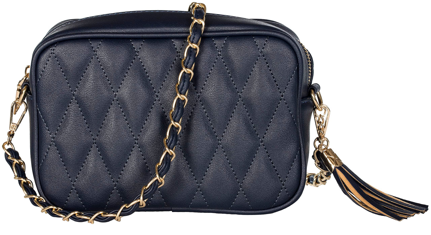 El - Small Vegan Leather Crossbody Shoulder Bag with Compact Design & Zip Closure