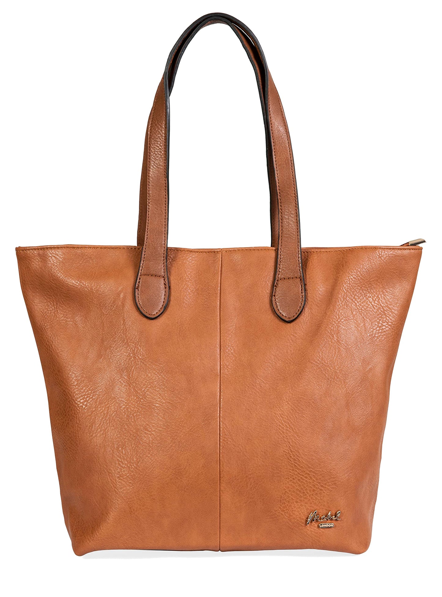 Brook - Medium Vegan Leather Shoulder Tote Bag with Zip Closure & Lightweight Design