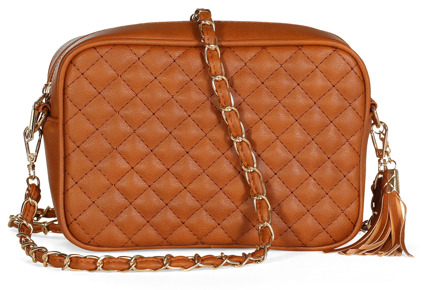 Mia - Vegan Leather Quilted Small Crossbody Bag with Adjustable Strap & Zip