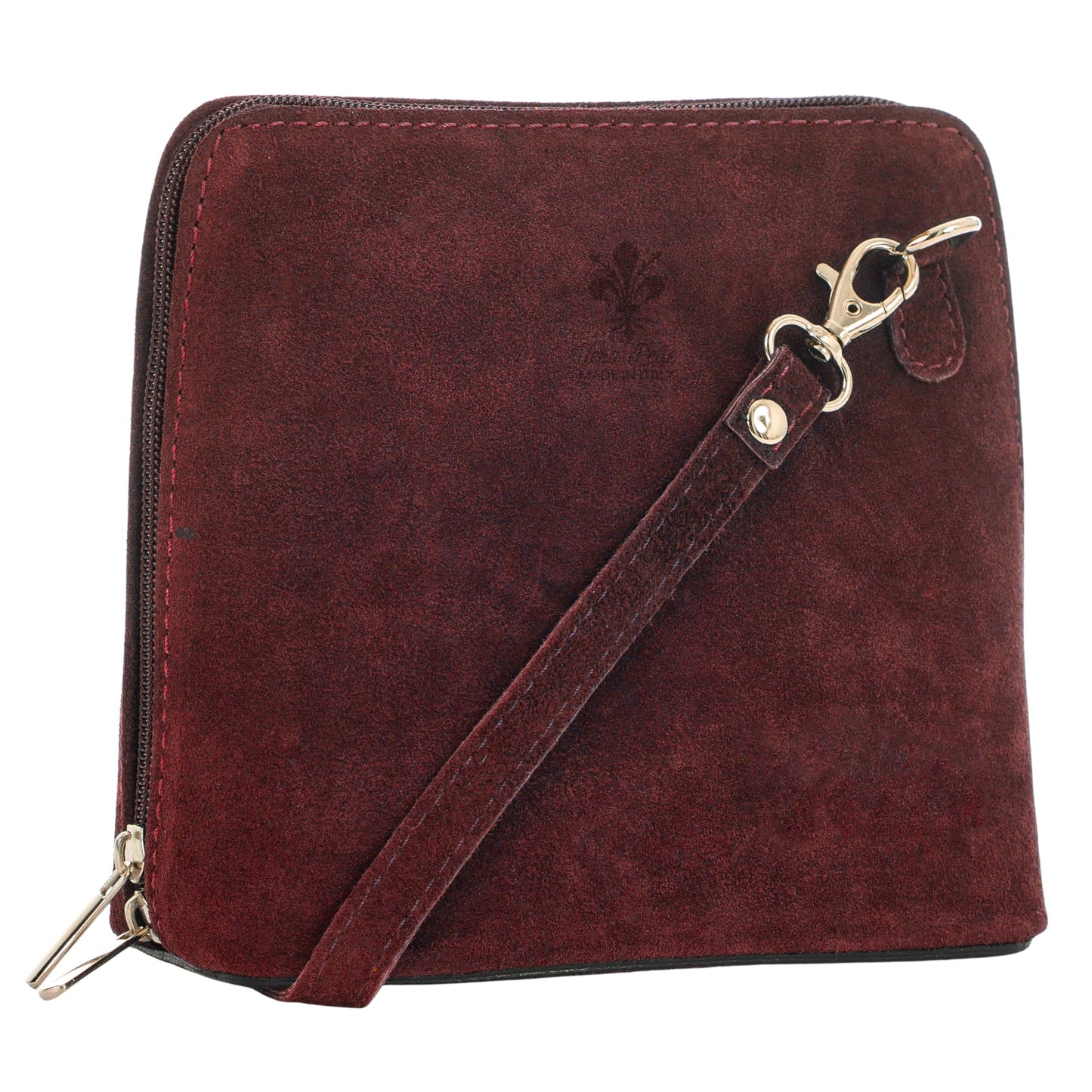Abby - Genuine Italian Suede Leather Small Crossbody Bag Handmade in Florence Tuscany