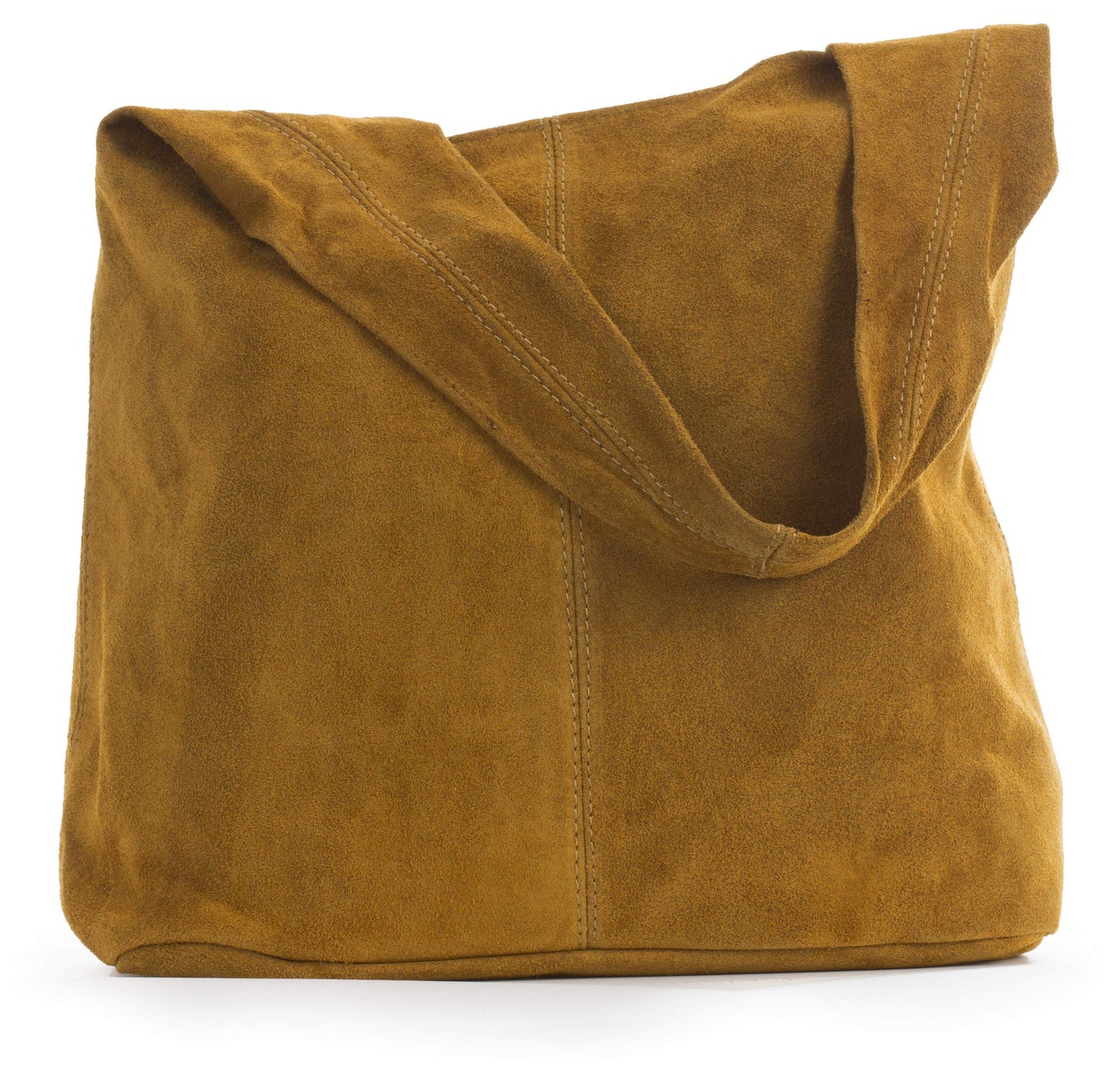 Shay - Genuine Italian Suede Leather Hobo Shoulder Tote with Zip Closure & Dust Bag