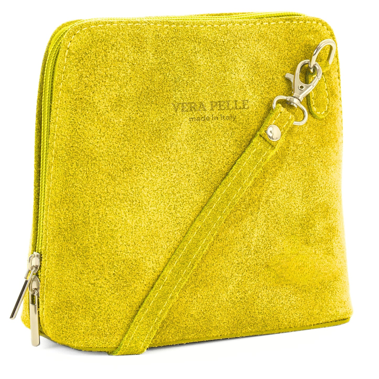 Abby - Genuine Italian Suede Leather Small Crossbody Bag Handmade in Florence Tuscany