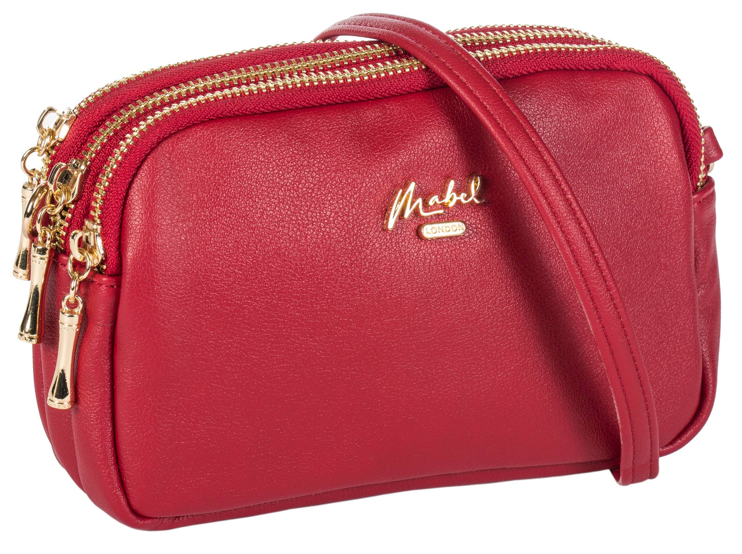 Simone - Vegan Leather Small Crossbody Bag with Triple Zip Compartments