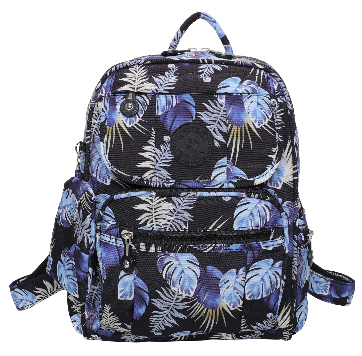 Lacey - Small Rainproof Fabric Printed Mini Backpack with Multi Zip Pockets