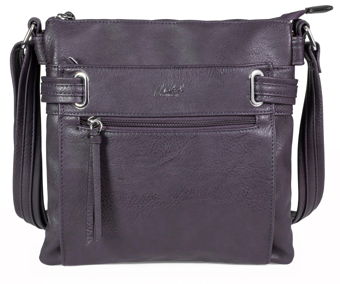 Lara - Small Vegan Leather Crossbody Shoulder Bag with Multiple Pockets & Zip Closure