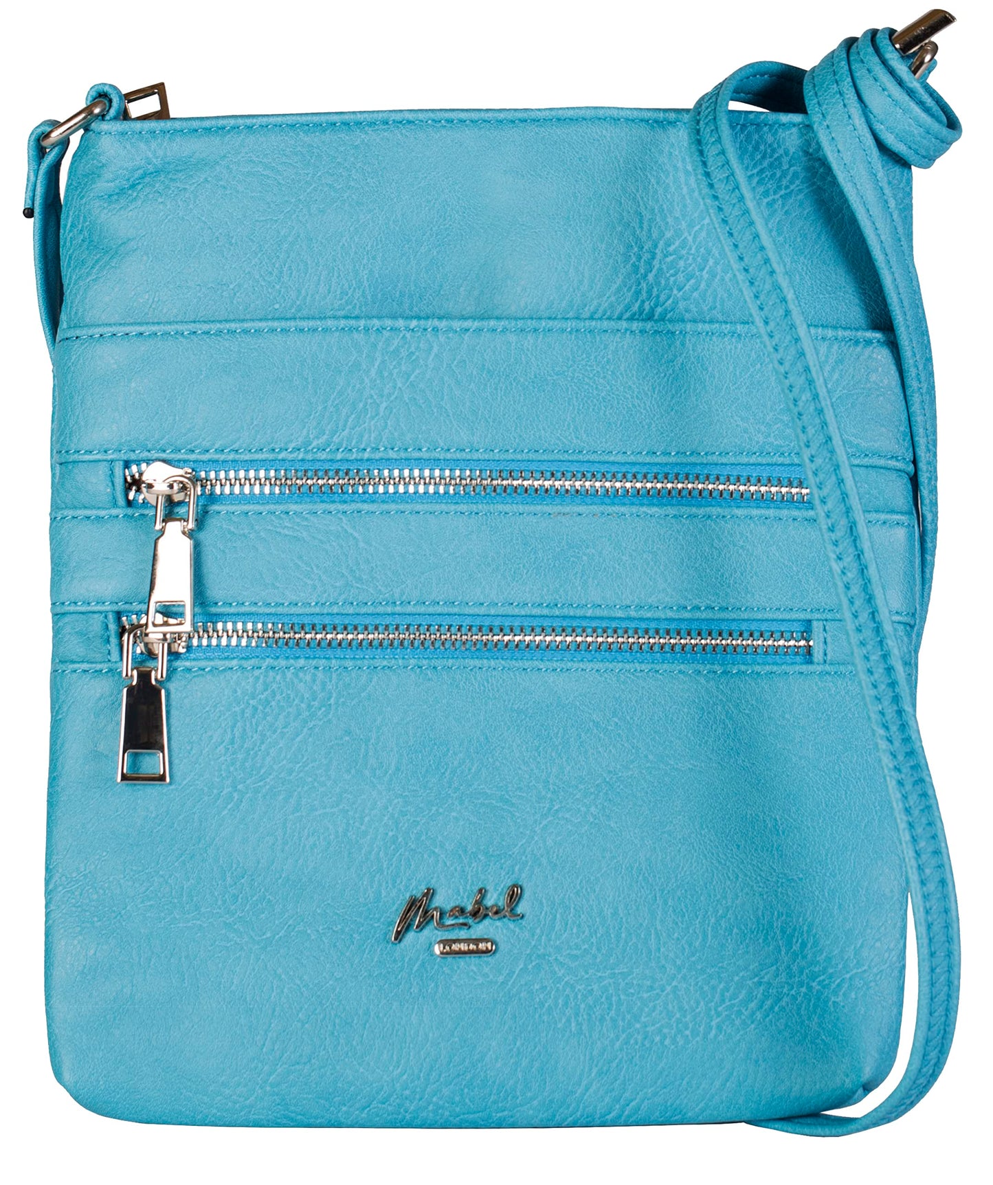 Tessa - Vegan Leather Small Crossbody Bag with Multiple Front Zip Pockets