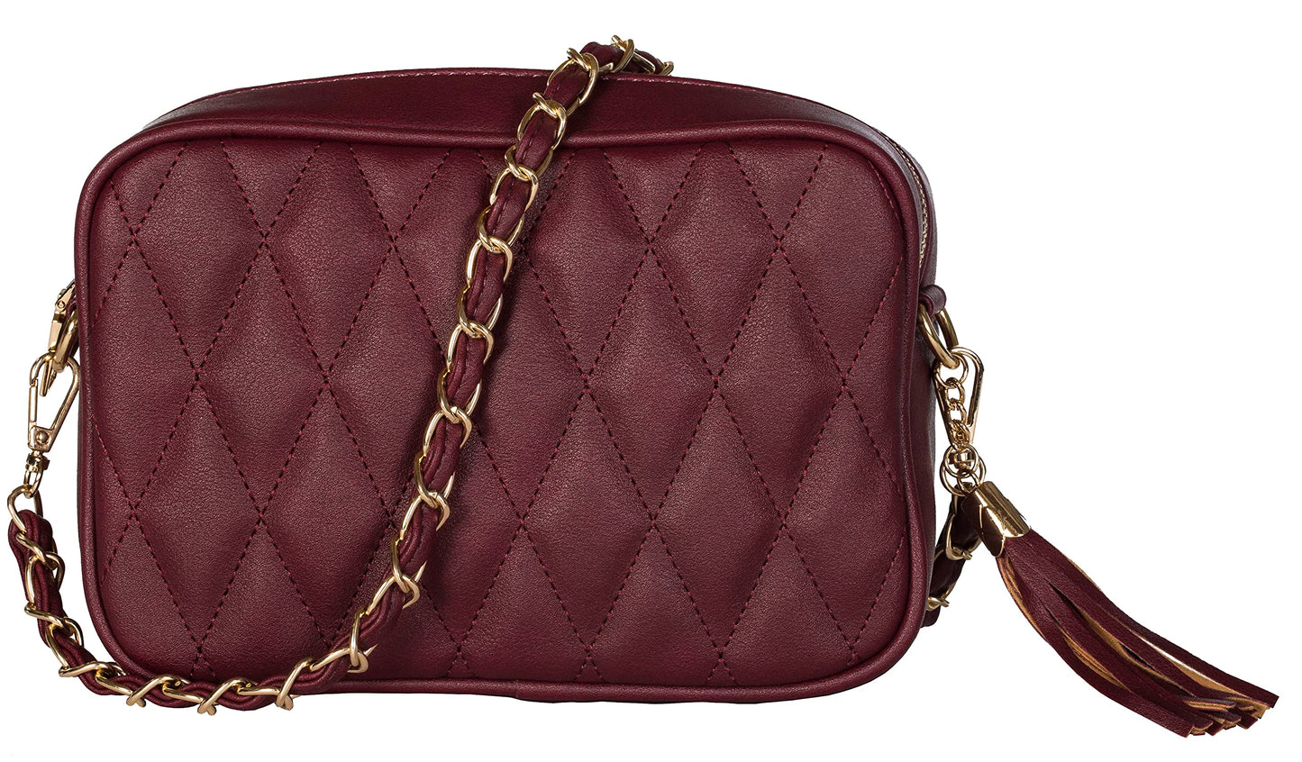 El - Small Vegan Leather Crossbody Shoulder Bag with Compact Design & Zip Closure