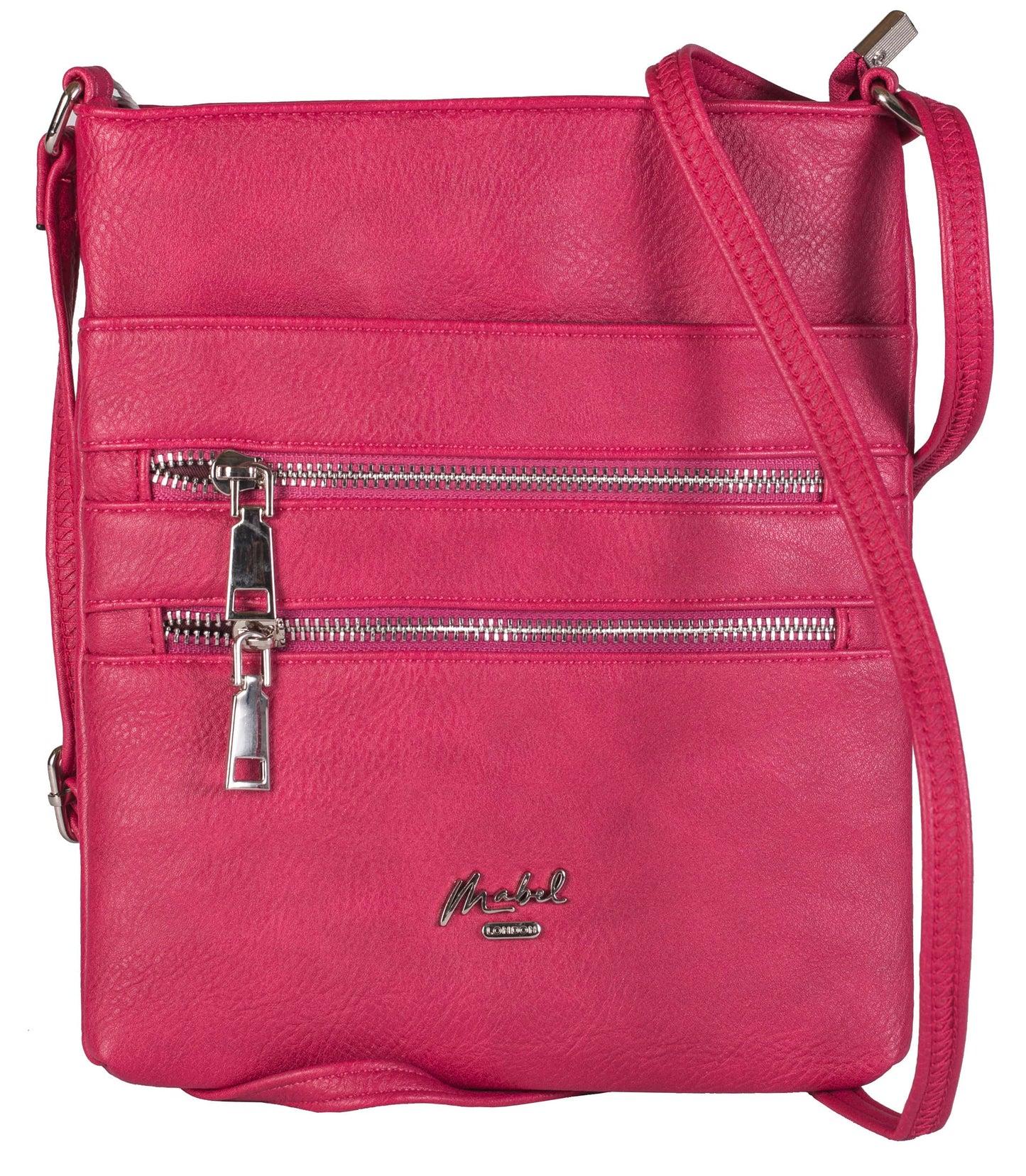 Tessa - Vegan Leather Small Crossbody Bag with Multiple Front Zip Pockets