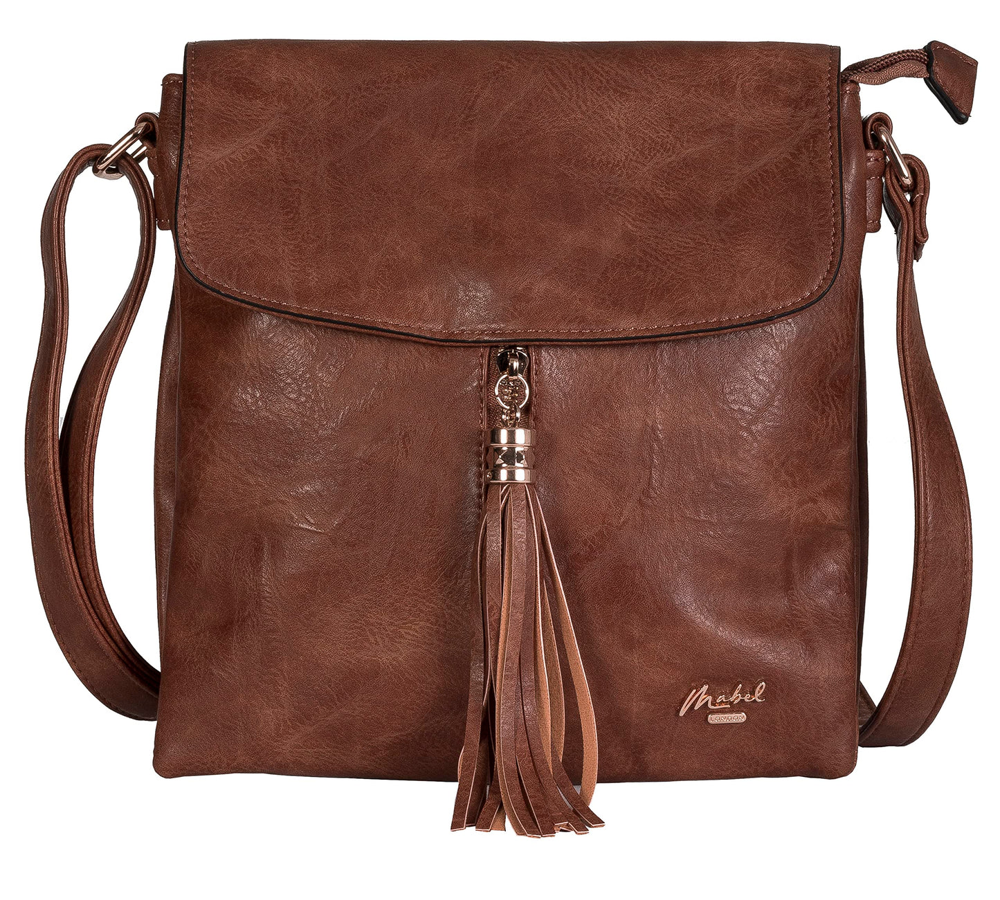 Rosie - Small Vegan Leather Crossbody Shoulder Bag with Zip Closure & Compact Design