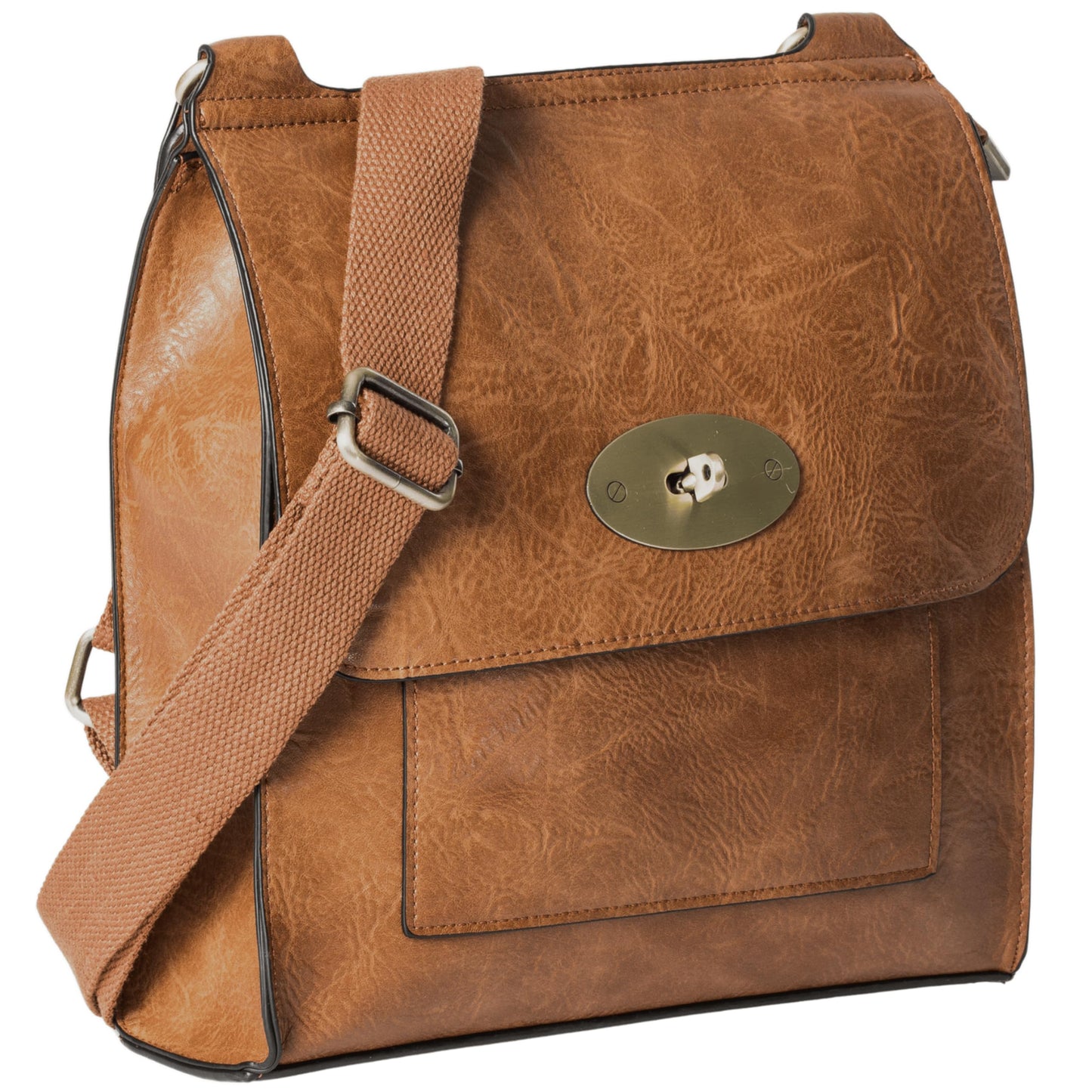 Nadia - Medium Vegan Leather Crossbody Shoulder Bag with Adjustable Strap & Sleek Design