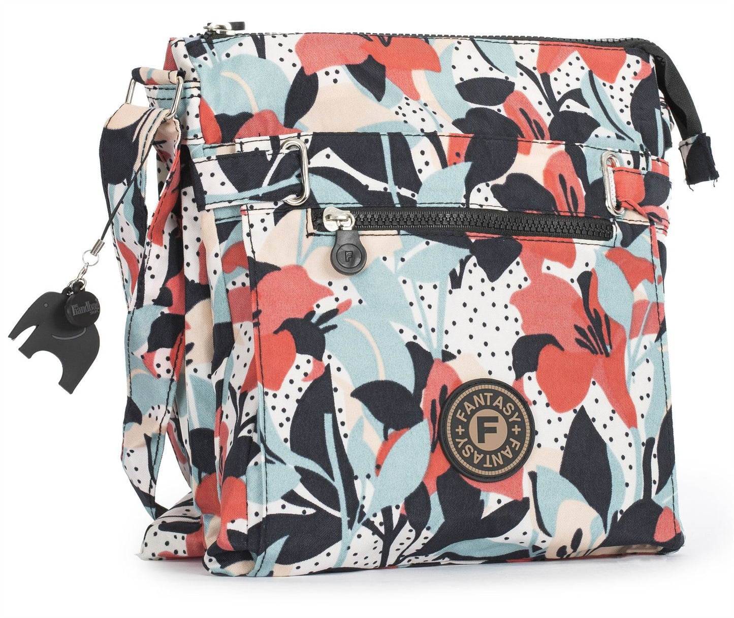 Lydia - Lightweight Fabric Medium Crossbody Shoulder Bag with Multi Compartments