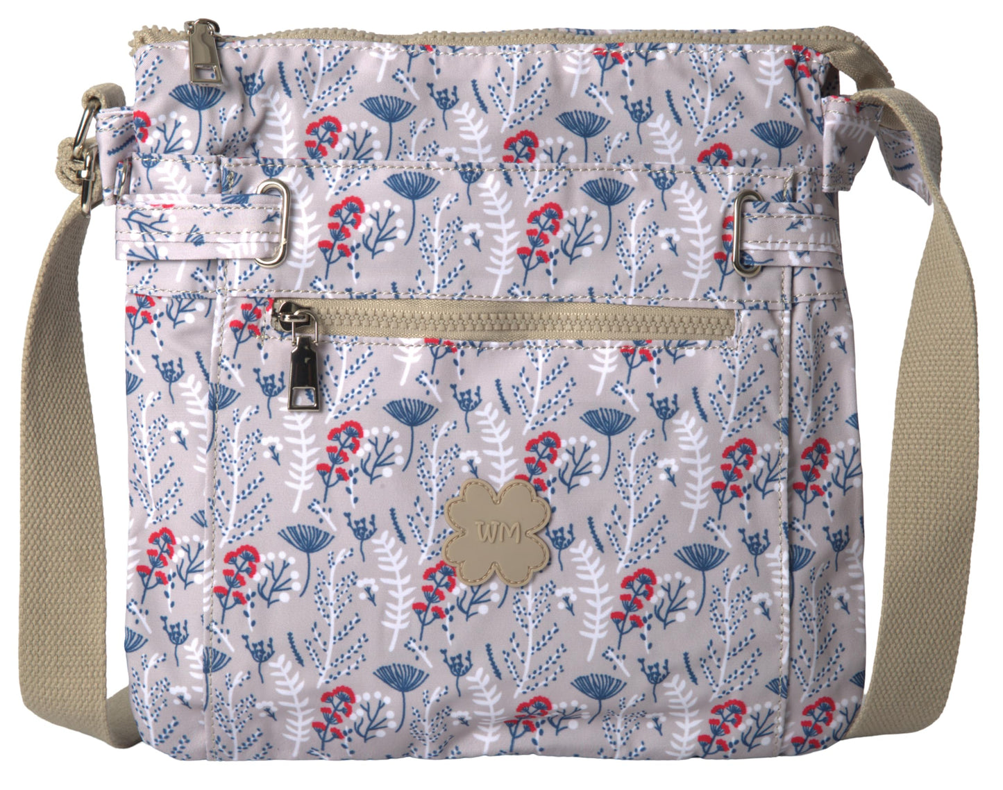 Lydia - Lightweight Fabric Medium Crossbody Shoulder Bag with Multi Compartments