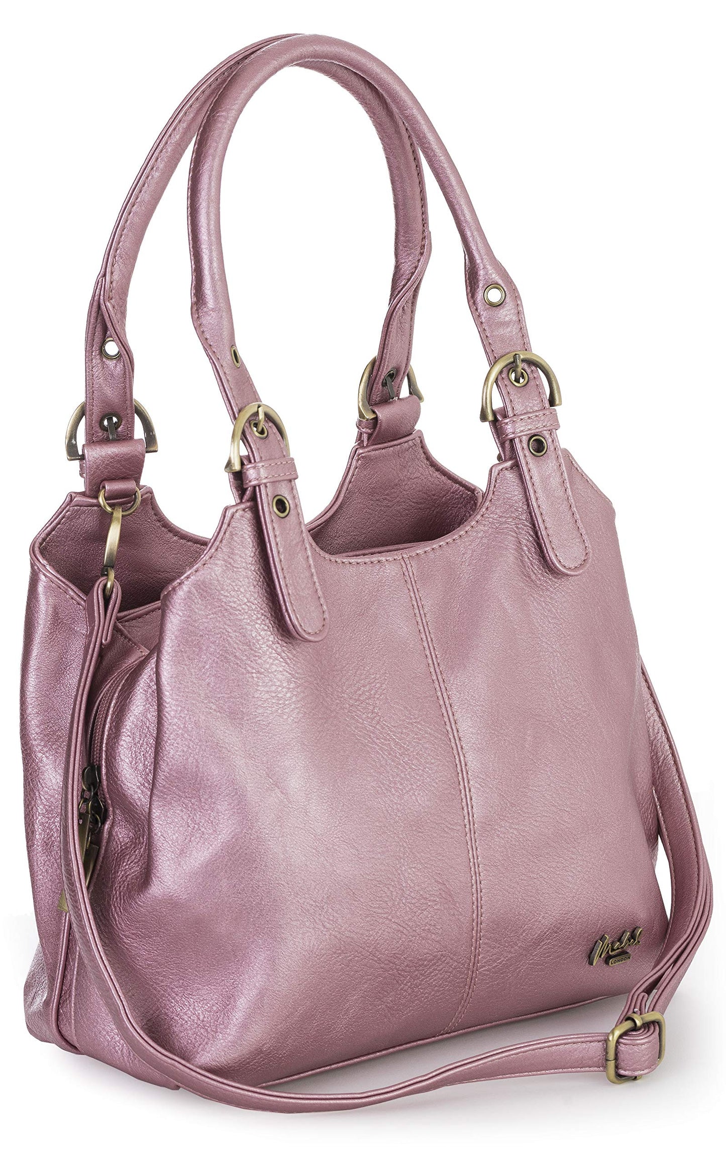 Amelia - Large Vegan Leather Shoulder Tote with Zip Closure & Spacious Organised Interior
