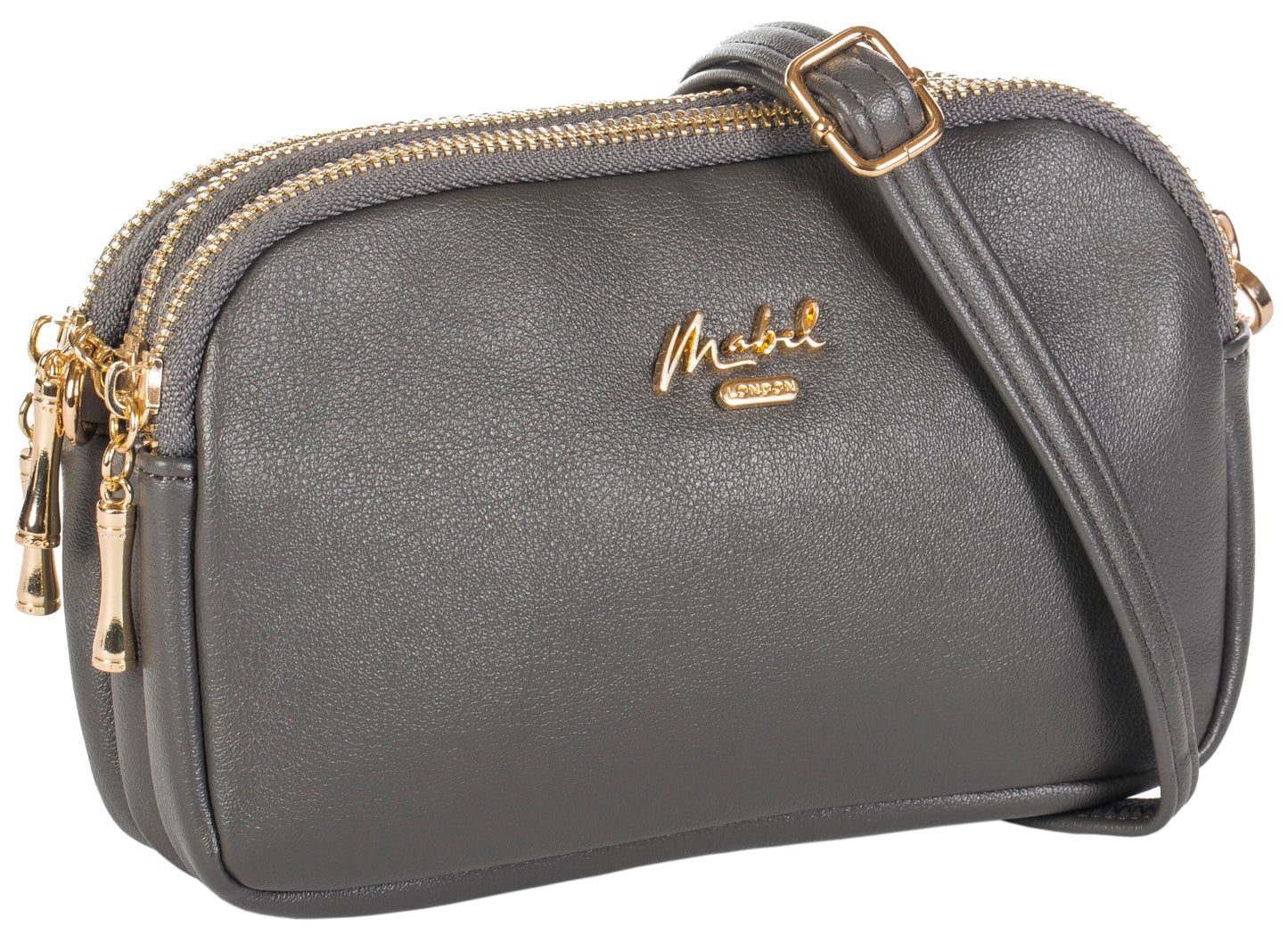 Simone - Vegan Leather Small Crossbody Bag with Triple Zip Compartments