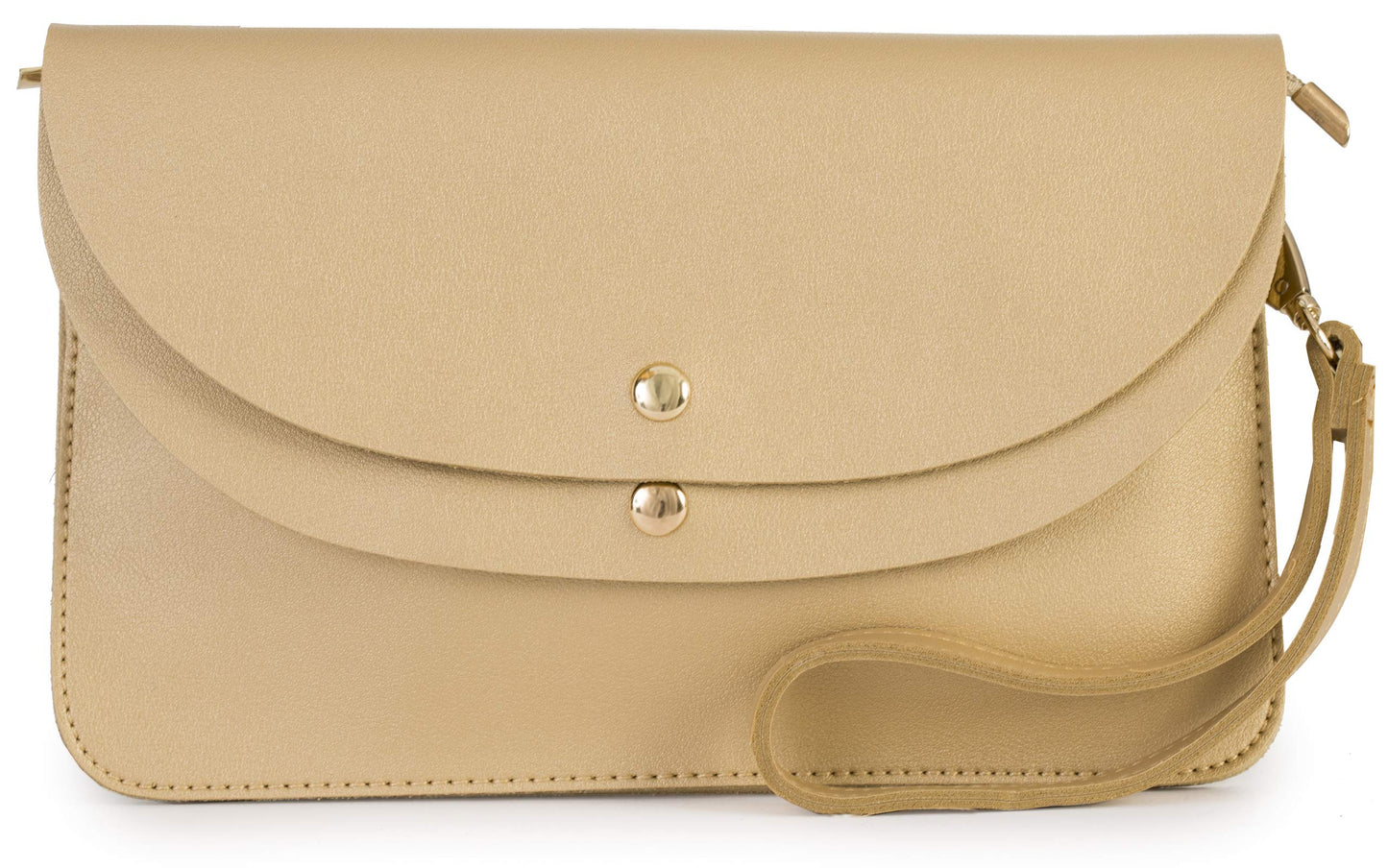 Lilly - Small 3-in-1 Vegan Leather Wristlet Clutch Crossbody Bag with Silver Hardware