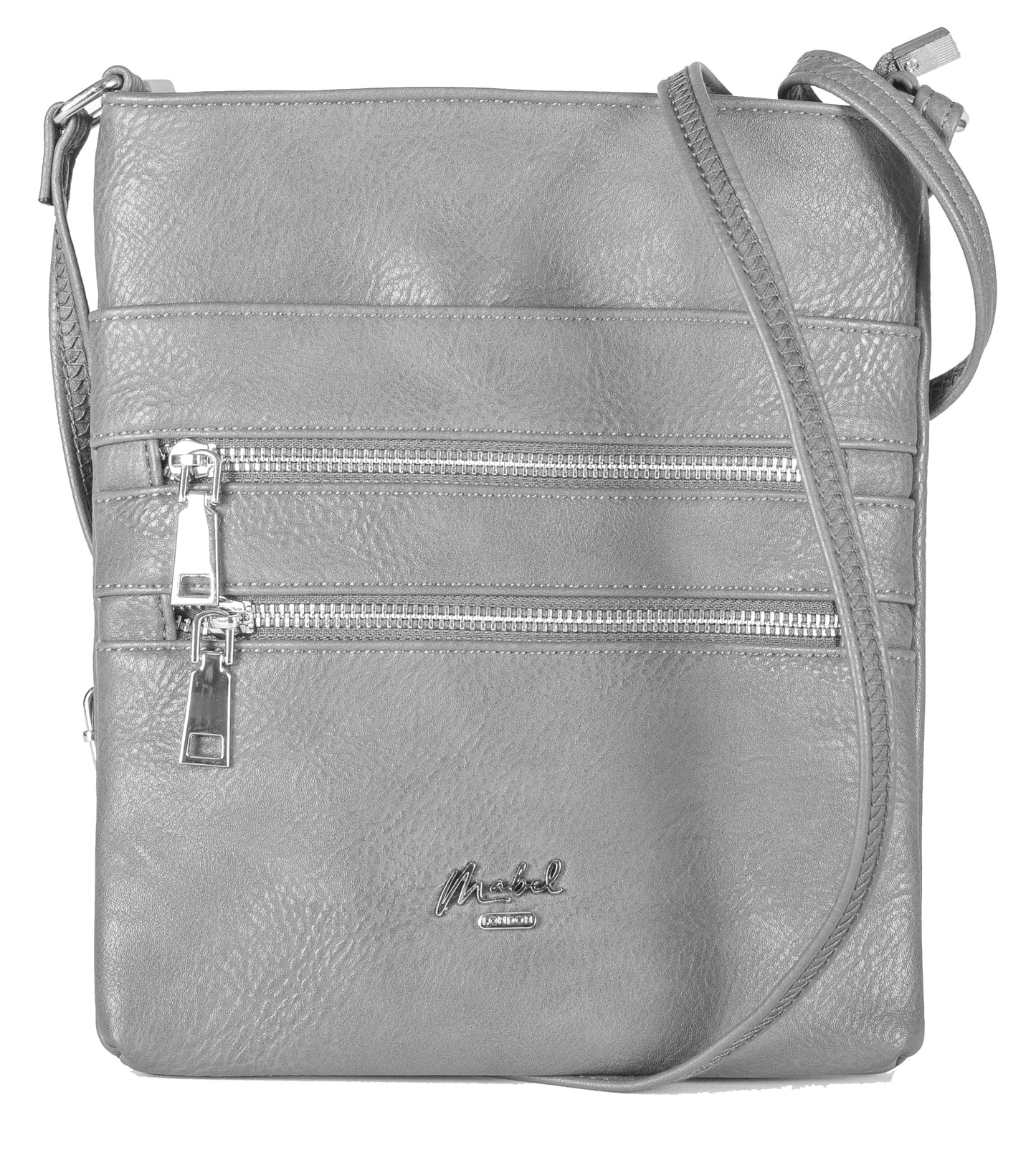 Tessa - Vegan Leather Small Crossbody Bag with Multiple Front Zip Pockets