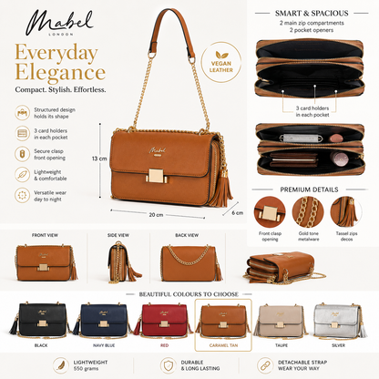 Skylar - Vegan Leather Party Wedding Clutch Bag with Detachable Crossbody Strap
