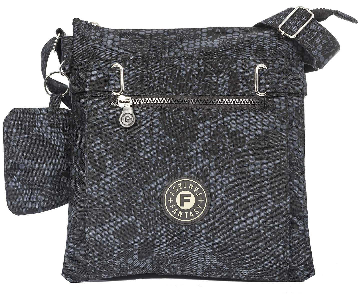 Lydia - Lightweight Fabric Medium Crossbody Shoulder Bag with Multi Compartments