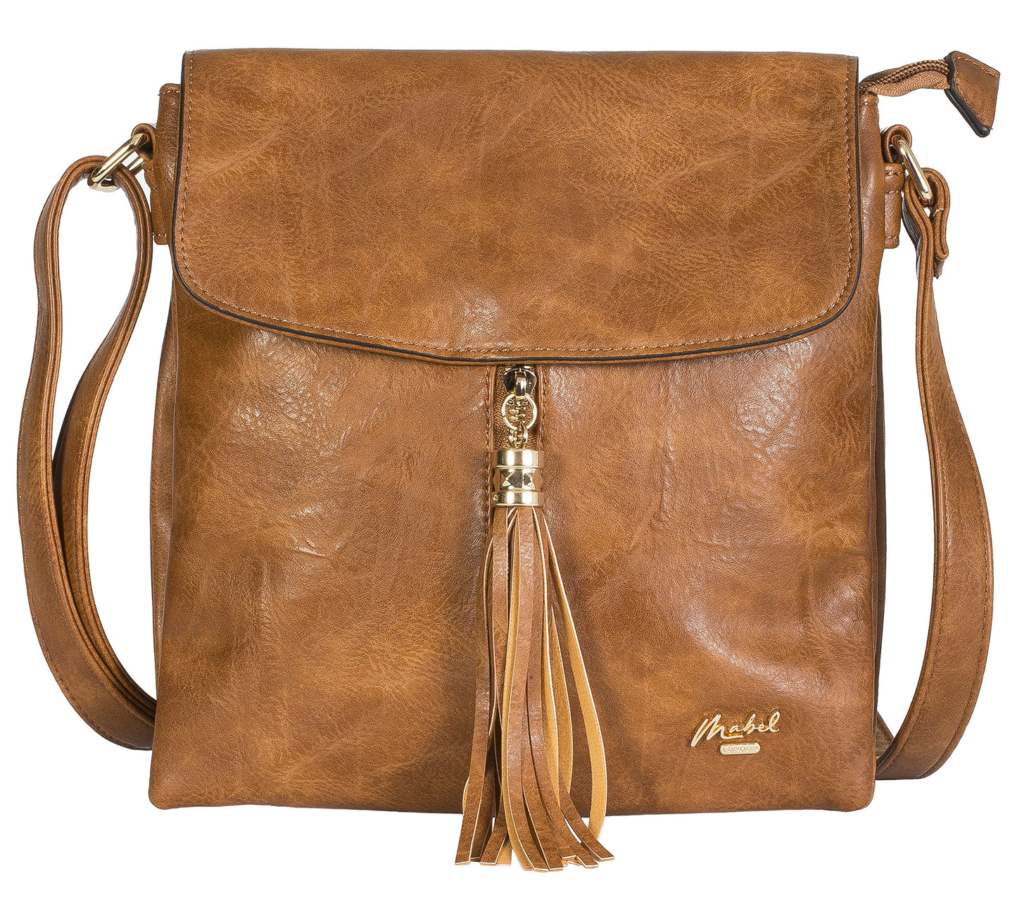 Rosie - Small Vegan Leather Crossbody Shoulder Bag with Zip Closure & Compact Design