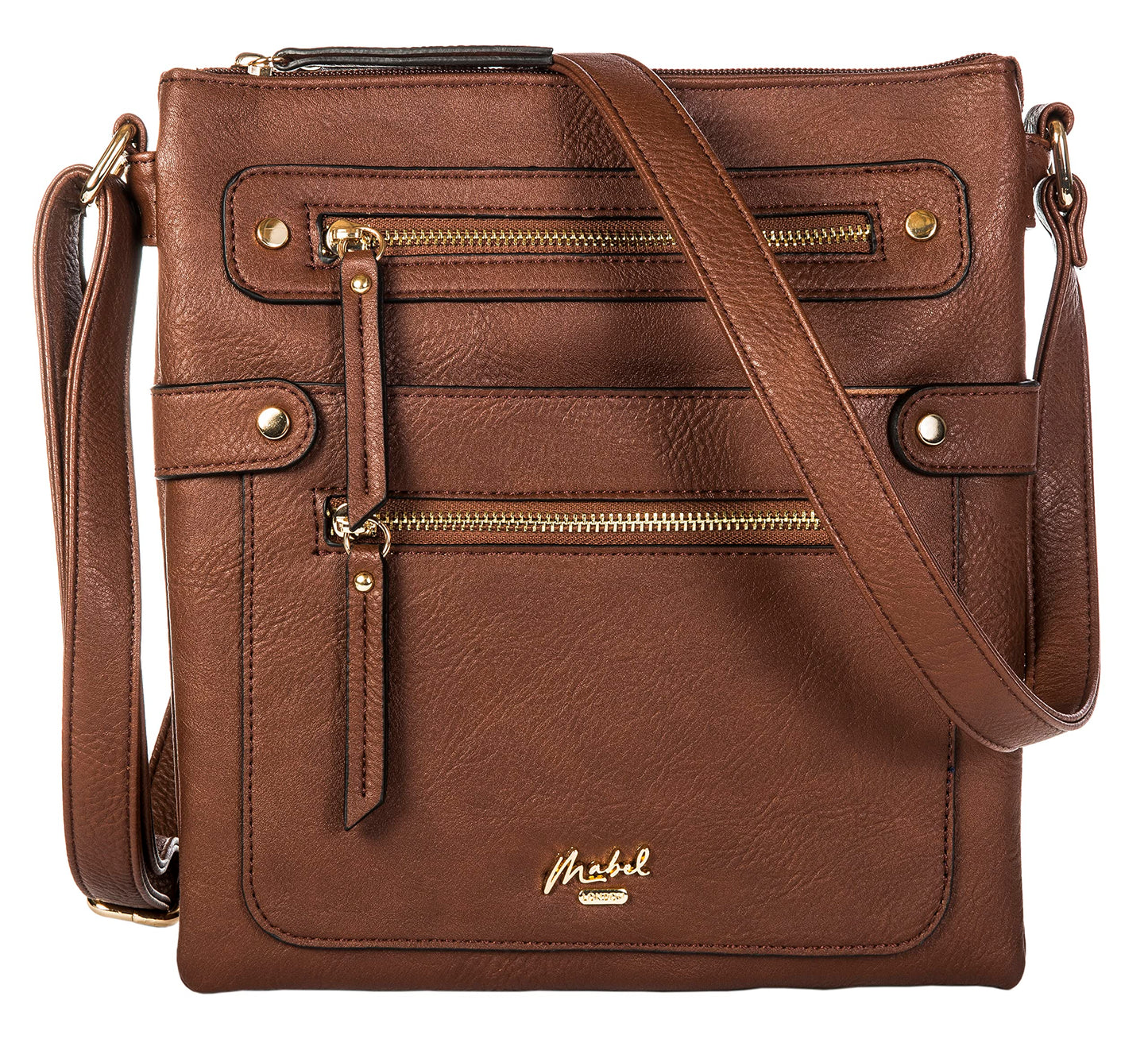 Sophia - Medium Vegan Leather Crossbody Shoulder Bag with Zip Closure & Sleek Design