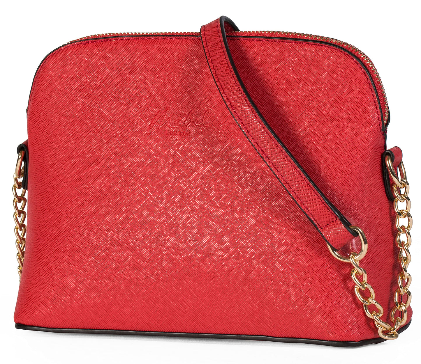 Noe - Vegan Leather Small Saddle Crossbody Shoulder Bag with Back Zip Pocket