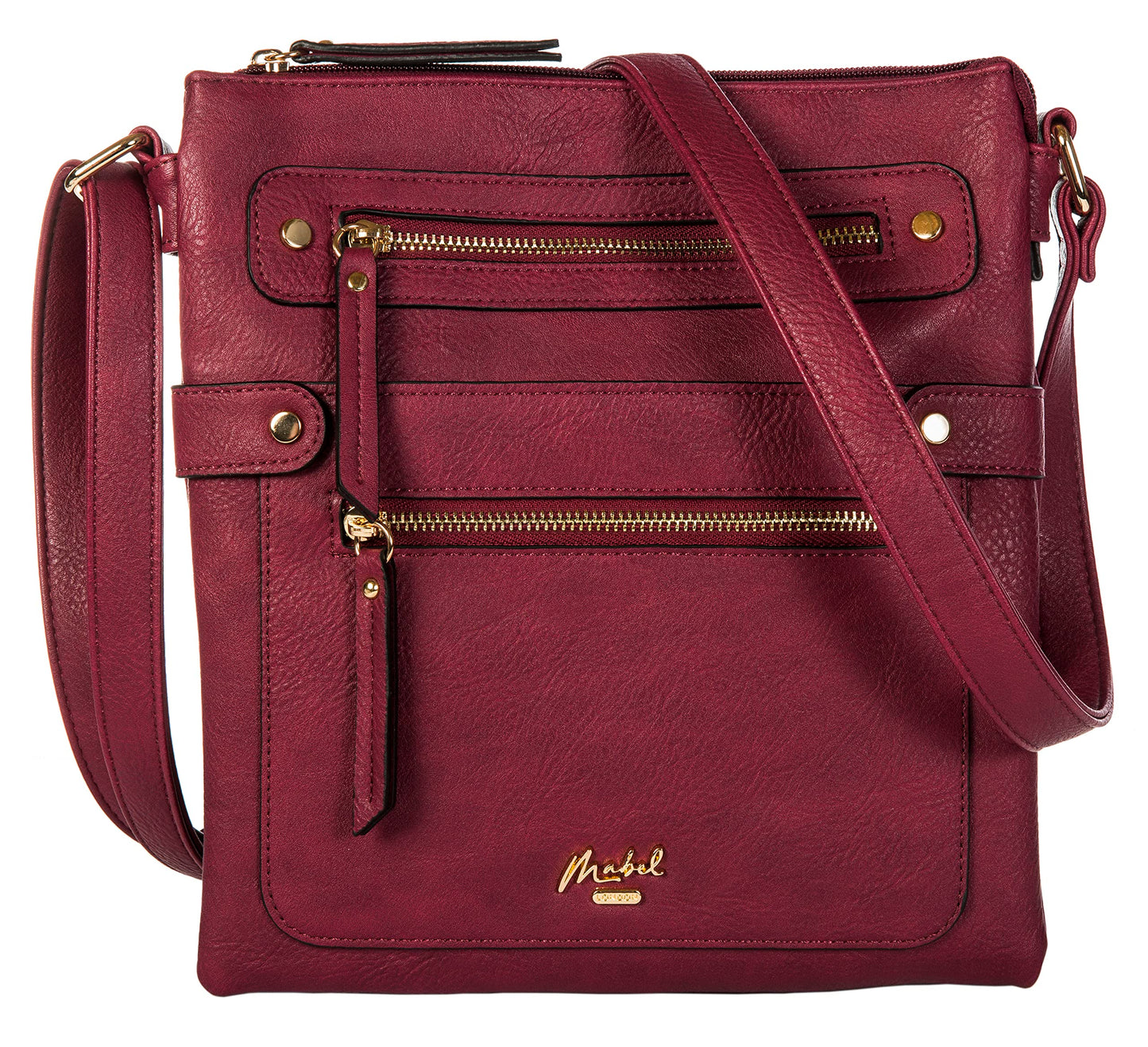 Sophia - Medium Vegan Leather Crossbody Shoulder Bag with Zip Closure & Sleek Design