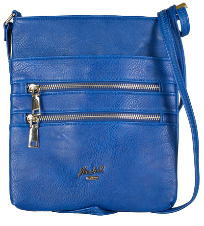 Tessa - Vegan Leather Small Crossbody Bag with Multiple Front Zip Pockets