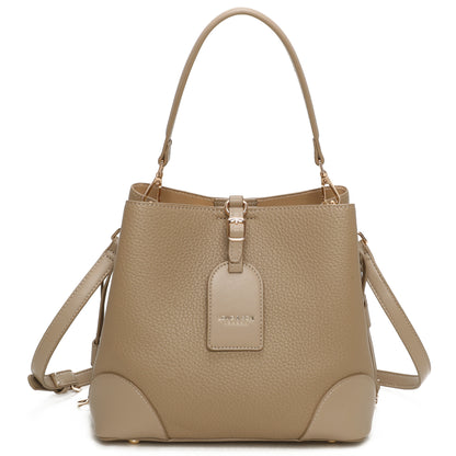 Faux Leather Top Handle Shoulder Bag - Leightweight Elegant Tote with Crossbody Strap & Multiple Compartments - Gabby