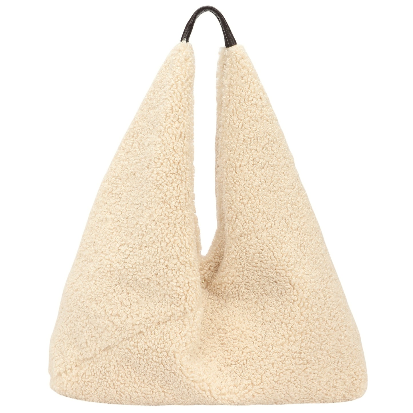 Soft Teddy Fleece Hobo Shoulder Bag with Snap Closure & Matching Pouch - Cosy Winter Tote Bag - Kristyna