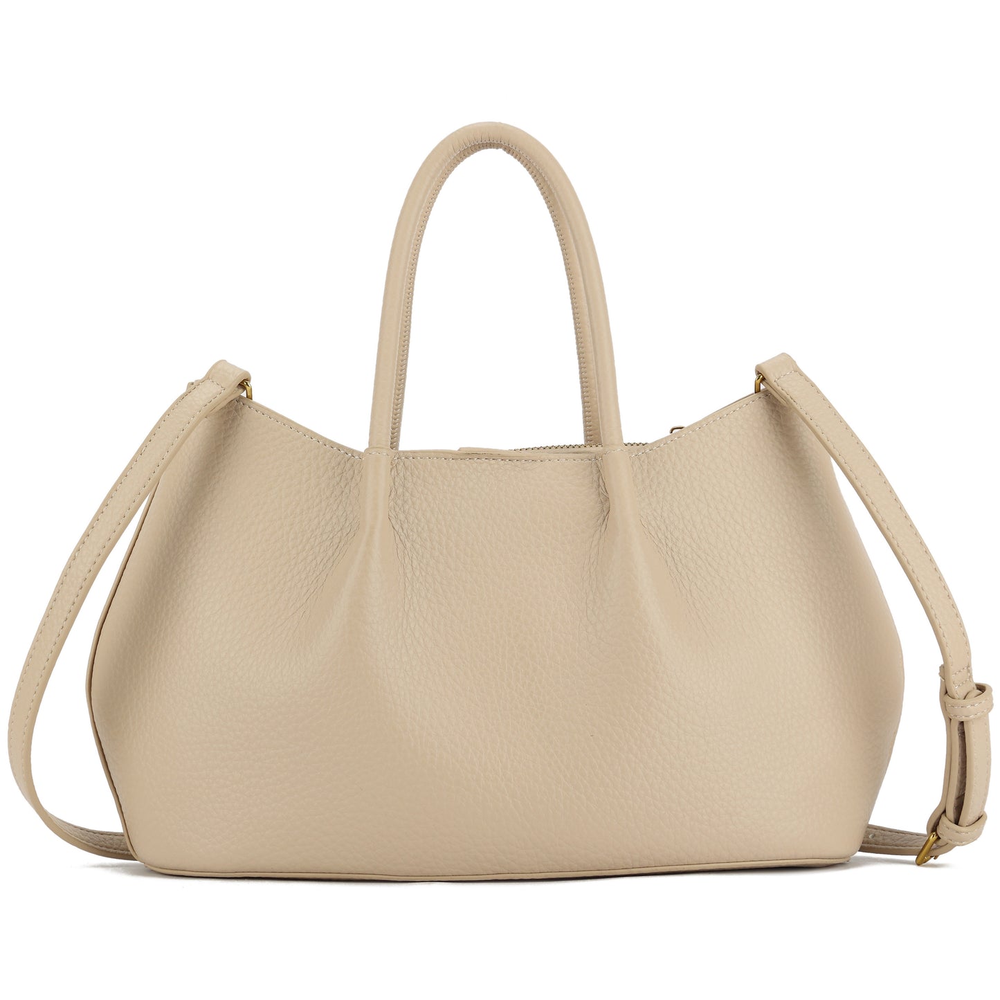 Small Faux Leather Soft Top Handle Bag with Detachable Inner Pouch & Crossbody Strap - Ruth