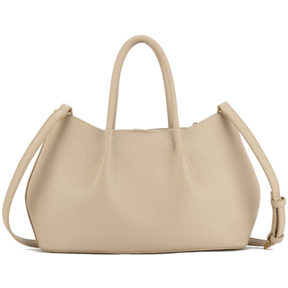 Small Faux Leather Soft Top Handle Bag with Detachable Inner Pouch & Crossbody Strap - Ruth