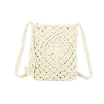 Gurana Crochet Crossbody Bag for Women – Small Summer Holiday Shoulder Bag with Tassel Detail and Long Strap – Capri