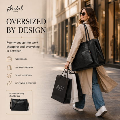Ava - 3-in-1 Vegan Leather Tote Satchel Set with Crossbody & Pouch