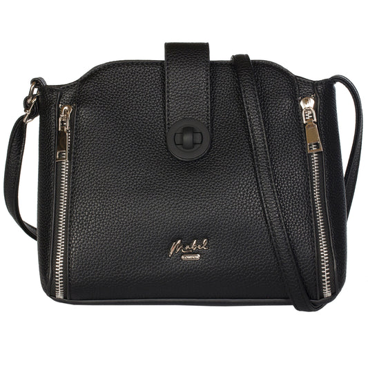 Mabel Small Satchel Crossbody Shoulder Messenger Bag with Zip Detailing - Liz