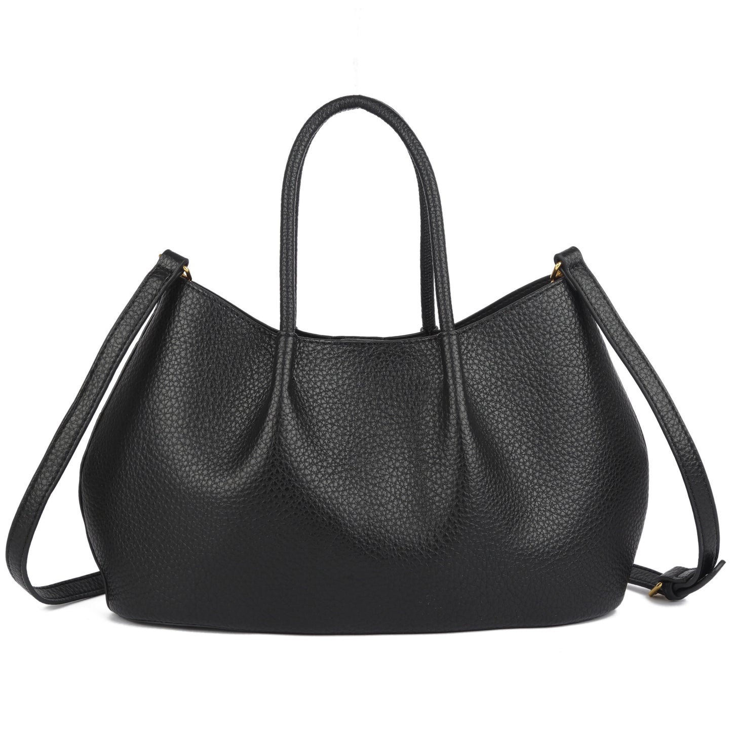 Small Faux Leather Soft Top Handle Bag with Detachable Inner Pouch & Crossbody Strap - Ruth