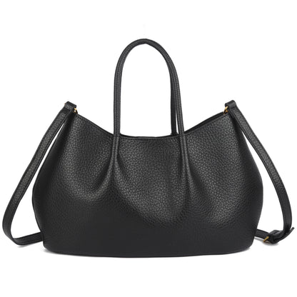 Small Faux Leather Soft Top Handle Bag with Detachable Inner Pouch & Crossbody Strap - Ruth