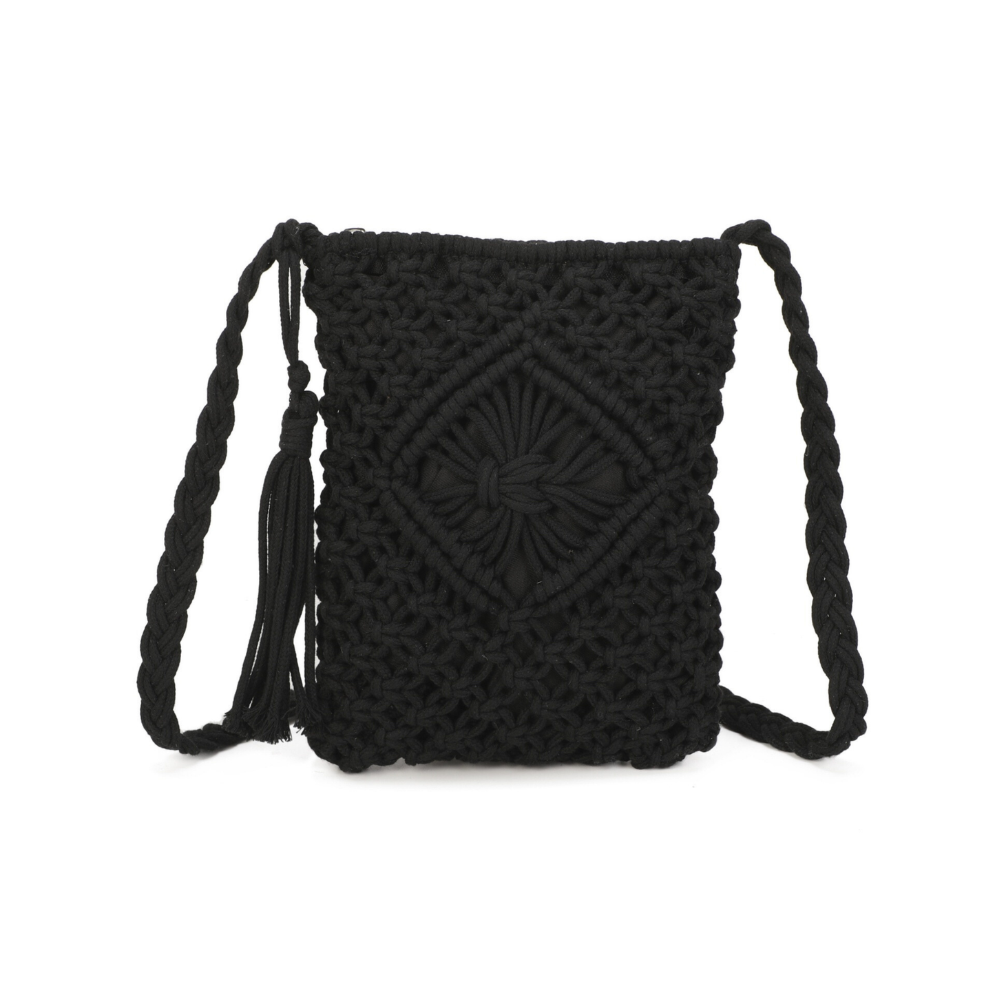 Gurana Crochet Crossbody Bag for Women – Small Summer Holiday Shoulder Bag with Tassel Detail and Long Strap – Capri