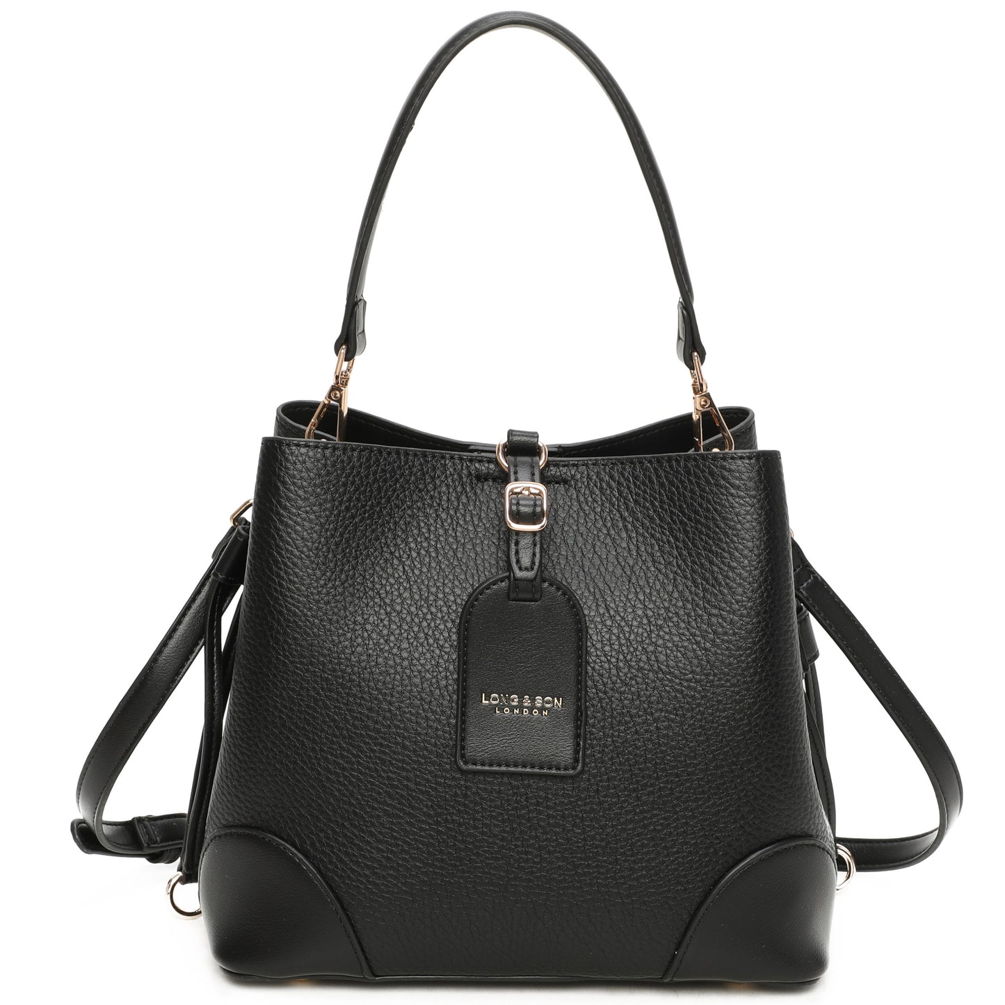 Faux Leather Top Handle Shoulder Bag - Leightweight Elegant Tote with Crossbody Strap & Multiple Compartments - Gabby