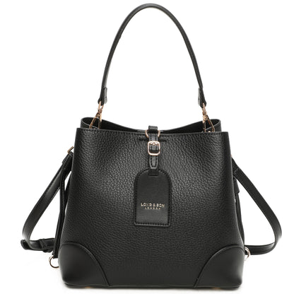 Faux Leather Top Handle Shoulder Bag - Leightweight Elegant Tote with Crossbody Strap & Multiple Compartments - Gabby