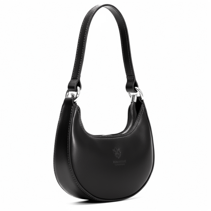 Lyra - Genuine Italian Leather Crescent Half-Moon Shoulder Bag Handmade in Florence Tuscany