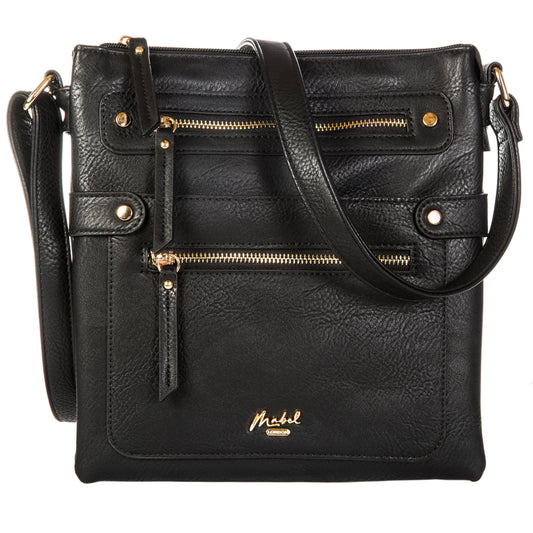 Mabel Women’s Front Zip Pocket Multi Compartments Cross Body Handbag – Sophia