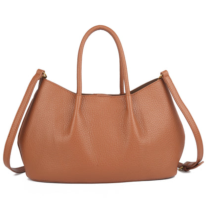 Small Faux Leather Soft Top Handle Bag with Detachable Inner Pouch & Crossbody Strap - Ruth