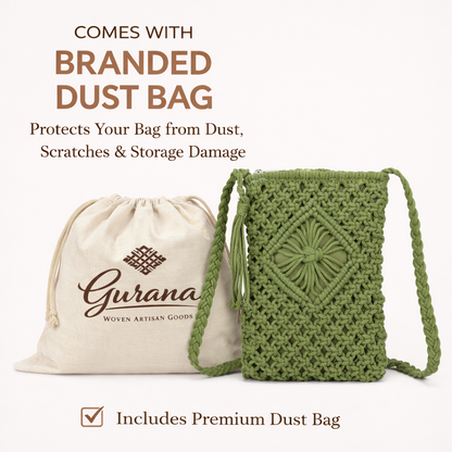 Gurana Crochet Crossbody Bag for Women – Small Summer Holiday Shoulder Bag with Tassel Detail and Long Strap – Capri