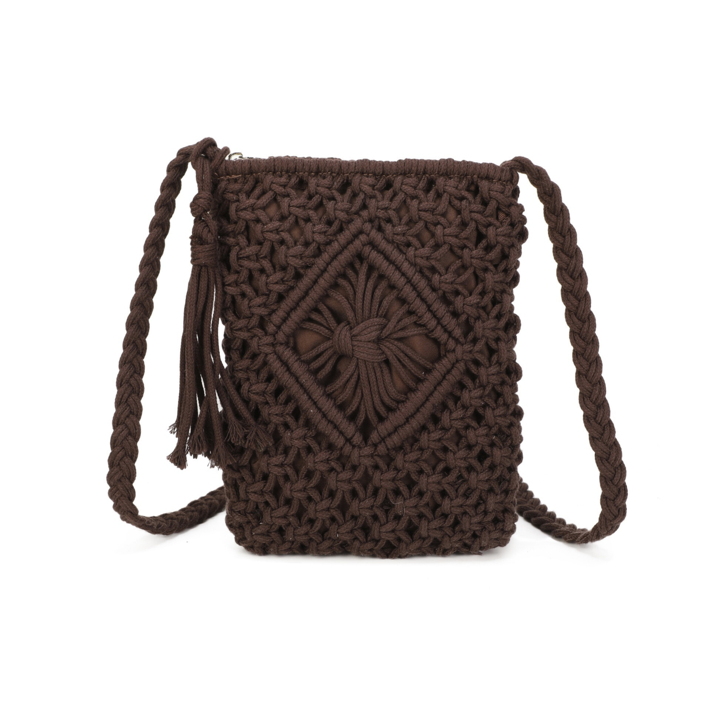 Gurana Crochet Crossbody Bag for Women – Small Summer Holiday Shoulder Bag with Tassel Detail and Long Strap – Capri