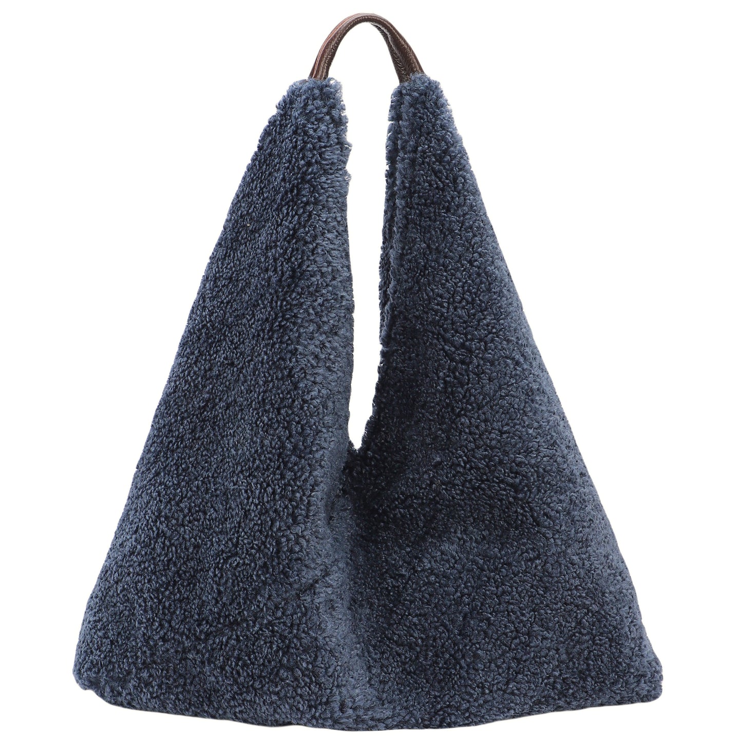Soft Teddy Fleece Hobo Shoulder Bag with Snap Closure & Matching Pouch - Cosy Winter Tote Bag - Kristyna