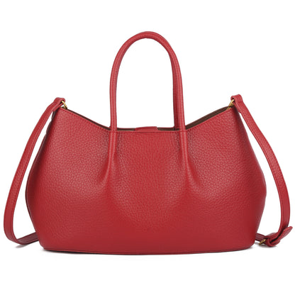 Small Faux Leather Soft Top Handle Bag with Detachable Inner Pouch & Crossbody Strap - Ruth