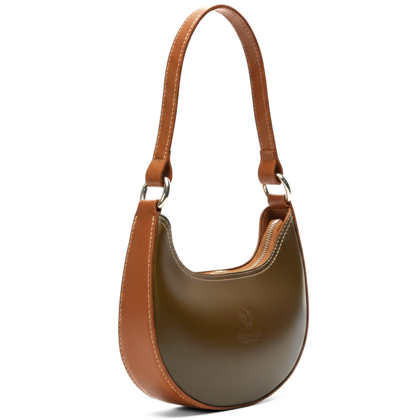 Lyra - Genuine Italian Leather Crescent Half-Moon Shoulder Bag Handmade in Florence Tuscany