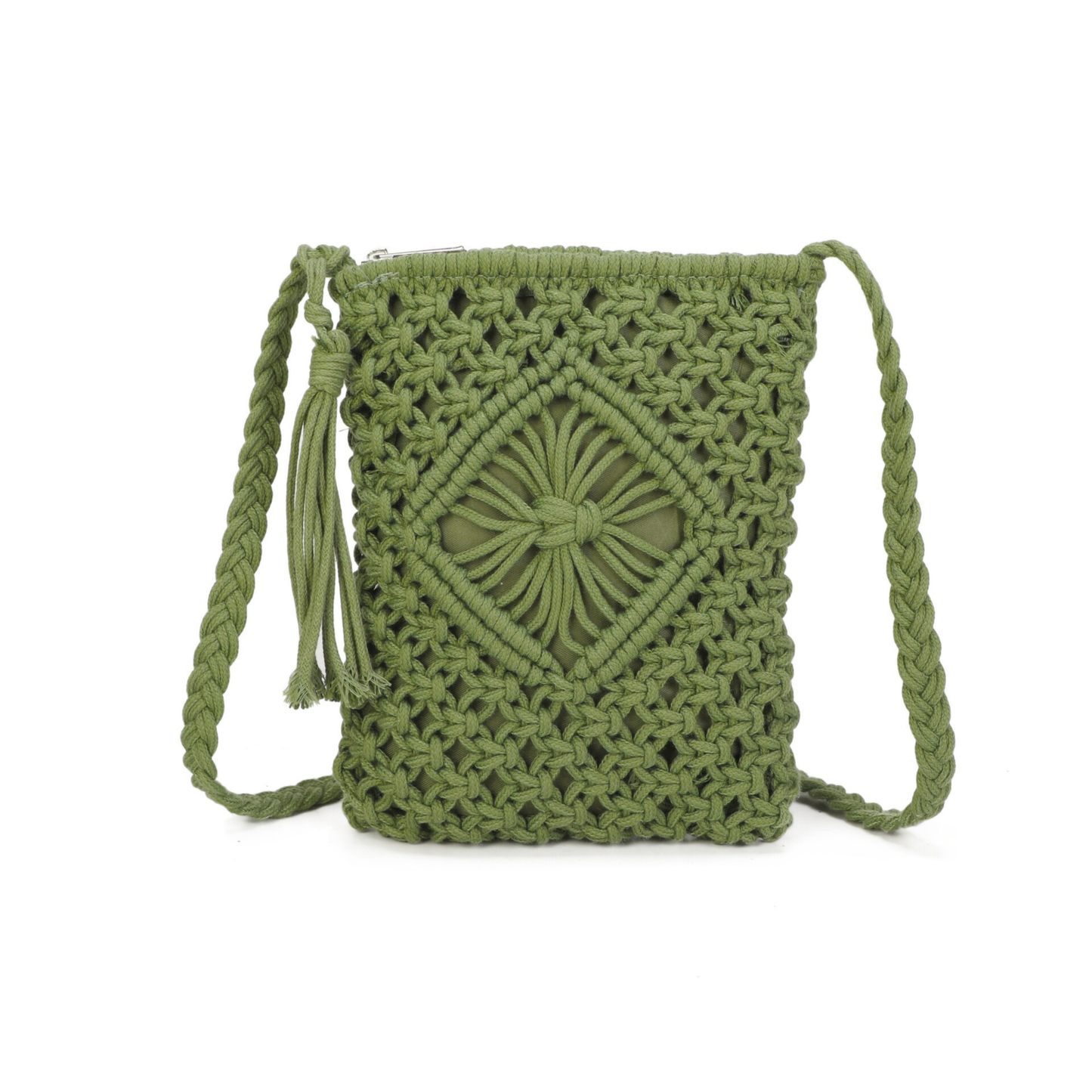 Gurana Crochet Crossbody Bag for Women – Small Summer Holiday Shoulder Bag with Tassel Detail and Long Strap – Capri